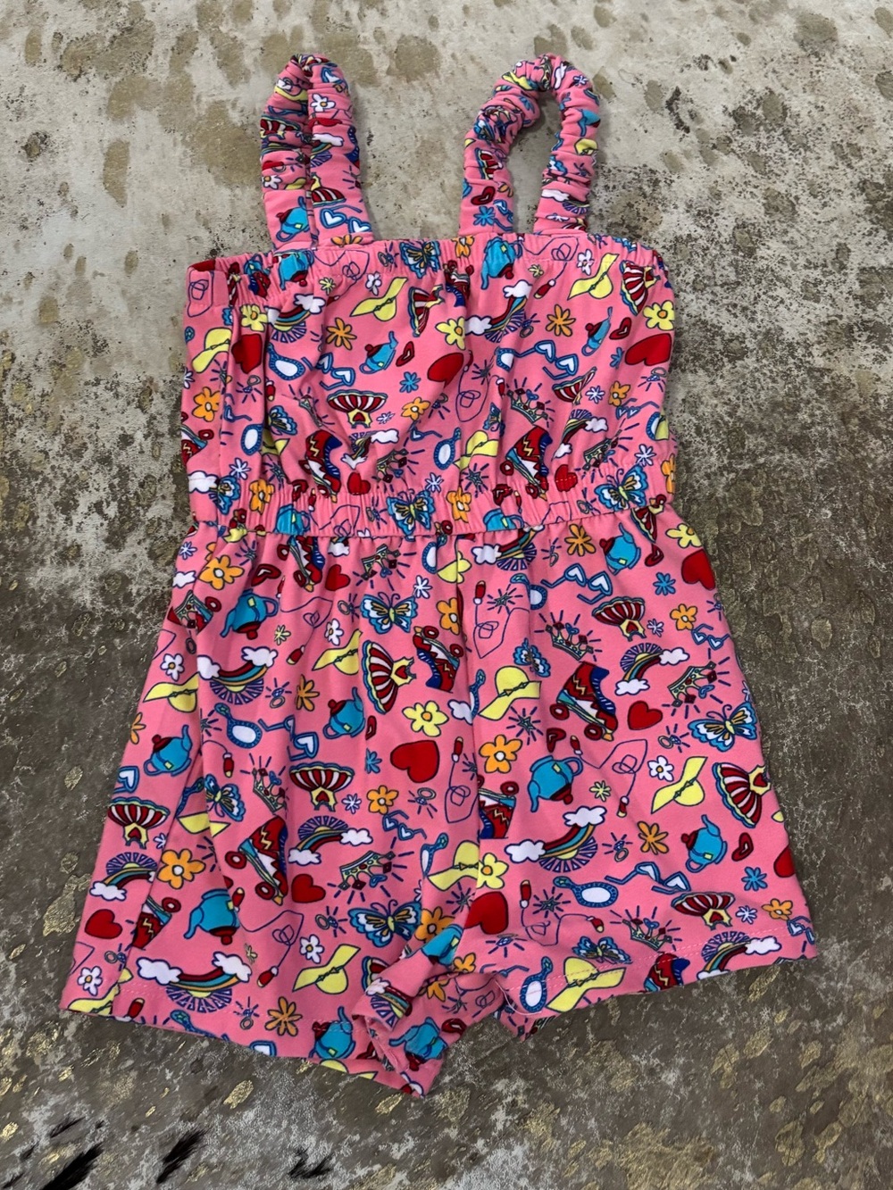Kidgets Pink Fun Print Romper
